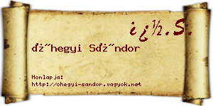 Óhegyi Sándor névjegykártya