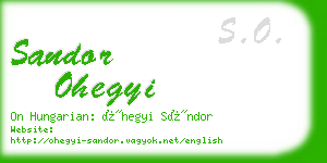 sandor ohegyi business card